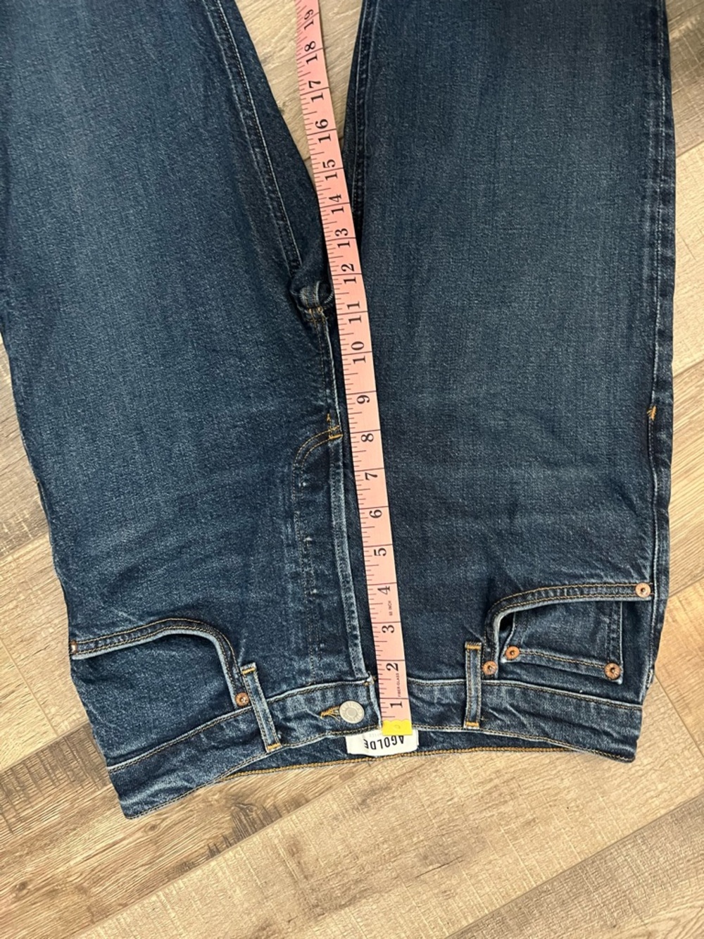 Agolde Straight Leg Jeans in Deep Blue Wash size 27 EUC - Picture 8 of 13
